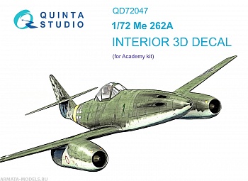QD72047 3D Декаль интерьера кабины Me-262A (Academy)