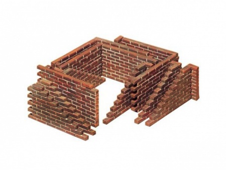 35028T Набор фрагментов кирп.стен 4 вида для диорам Tamiya