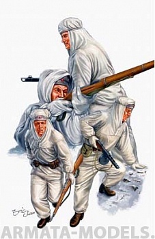 00414 Набор фигурок Советская пехота в зимних маскхалатах