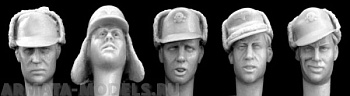 HGH13 5 heads, Ger. winter caps with visors 