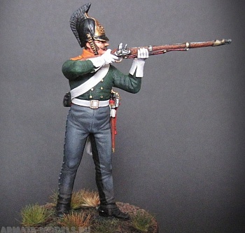 CHM-54099(M). Рядовой армейских драгунских полков, Россия 1812-14 гг. 54 мм. Материал – белый металл