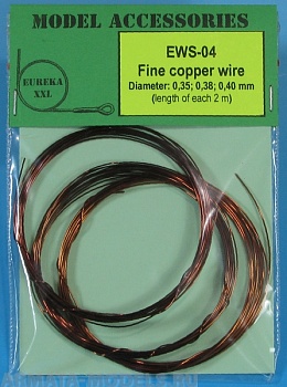 EWS-04 Дополнения для моделей Universal multi-scale 0.35 mm / 0.38 mm / 0.40 mm fine cooper wires for any scale model kits and dioramas. 2 meters each diameter.
