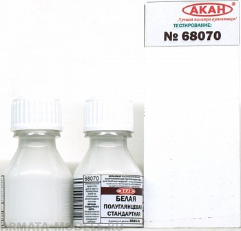 68070 Краска Белая стандартная полуглянцевая 10мл