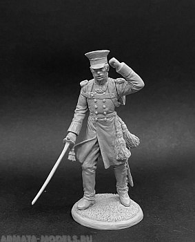 CHM-54246. Обер-офицер пехотных полков в сюртуке, Россия 1812-14 гг. 54 мм. Материал - смола.