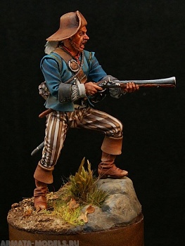 CHM-54101(M). Пират (№5) с дробовиком, 18 век. 54 мм. Материал – белый металл