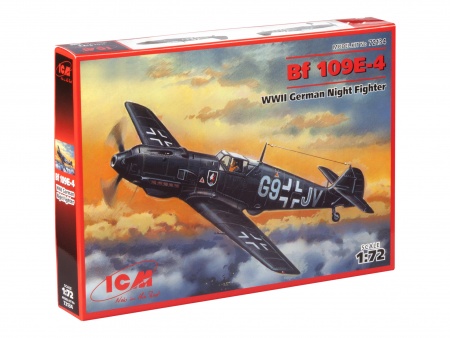 72134 Bf 109E-4 WWII Немецкий Ночной Истребитель ICM