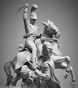 VD-54019(M). Французский шеволежер (№1), 1815 г. 54 мм. Материал - белый металл.