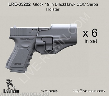 LRE35222 Пистолет Glock 19 в кобуре BlackHawk CQC Serpa