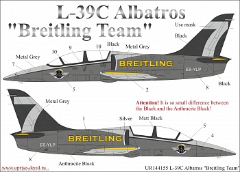 UR72155 Декали для L-39C Albatros Breitling Team