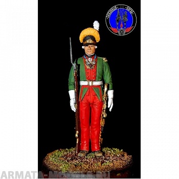 ОП.60.043 Фигура из белого металла  Офицер пех.п. в армии князя Потёмкина с 1788 по 1791 год. 