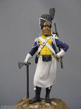 CHM-54054(M). Польский сапер легиона Вислы, 1808-13 гг. 54 мм. Материал - белый металл.