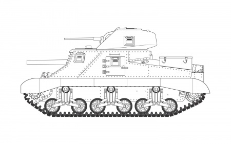 A1370 Сборная модель танка M3 Lee Grant Airfix