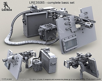 LRE35065 Пулемёт M134D Minigun с  планкой Пикатинни с бронированным щитом S.A.G. (Save-A-Gunner)  (вариант с окном) с зарядным ящиком на 3000 патронов  и батареей SLAB