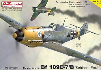 AZ7659 Сборная модель самолета Bf 109E-7 „Schlacht Emils“