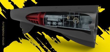 AM14433 Интерьер кормового торпедного отсека "Щуки", 1/144